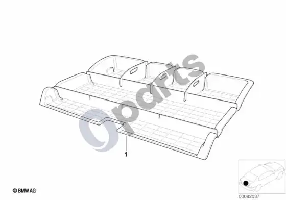 BMW X5 E53 universal boot pan – schema