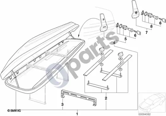 BMW X5 E53 universali stogo dėžė – schema