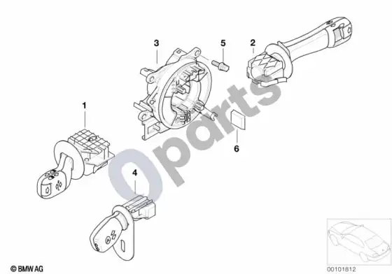 BMW X5 E53 vairo kolonėlės jungiklis – schema