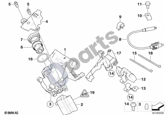 BMW X5 E53 vairo užraktas / uždegimo jungiklis – schema