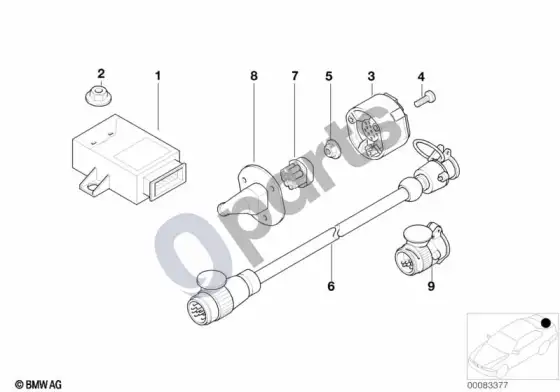 BMW X5 E53 vilkimo kablio elektros dalys – schema