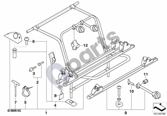 BMW X5 E53 galinis laikiklis – schema