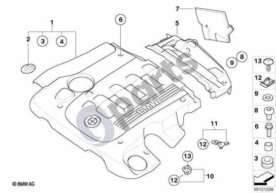 BMW X5 E53 variklio akustika – schema