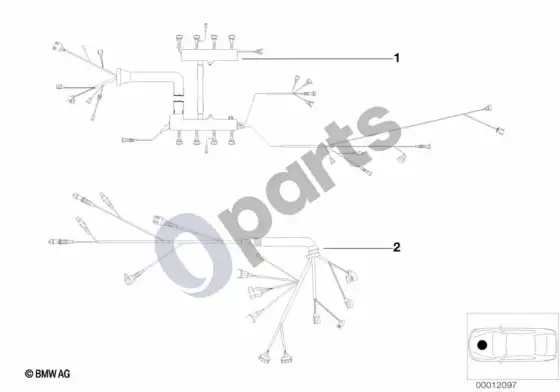 BMW X5 E53 variklio laidų pynė – schema
