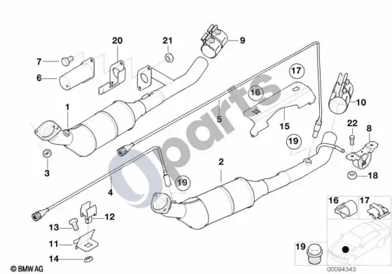BMW X5 E53 katalizatoriaus/lambda zondas – schema