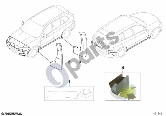 BMW X5 E70 apsaugos nuo akmenukų komplektas – schema