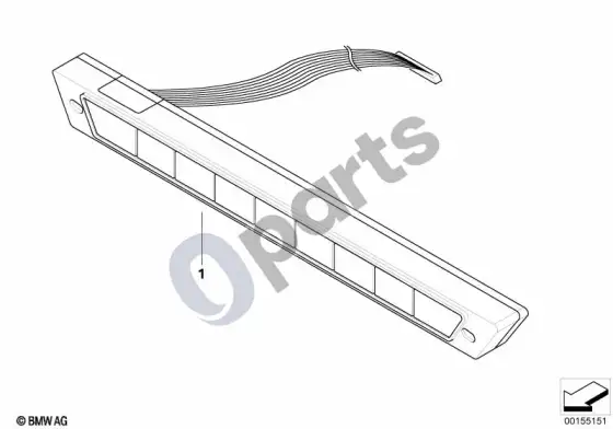 BMW X5 E70 centrinės konsolės jungiklių blokas – schema
