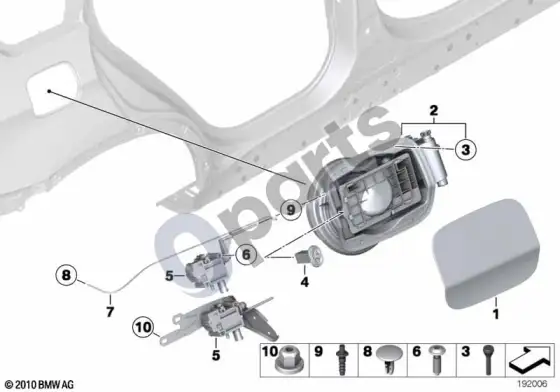 BMW X5 E70 įpylimo lemputė – schema