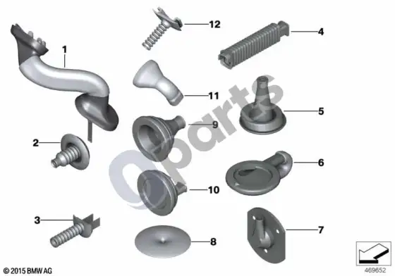BMW X5 E70 įvairios guminės įvorės – schema
