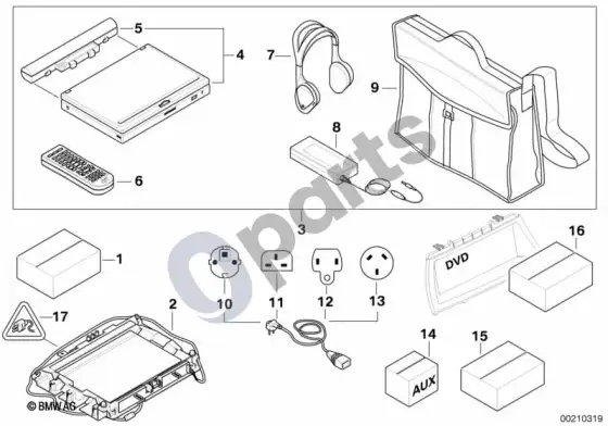 BMW X5 E70 nešiojama DVD sistema – schema