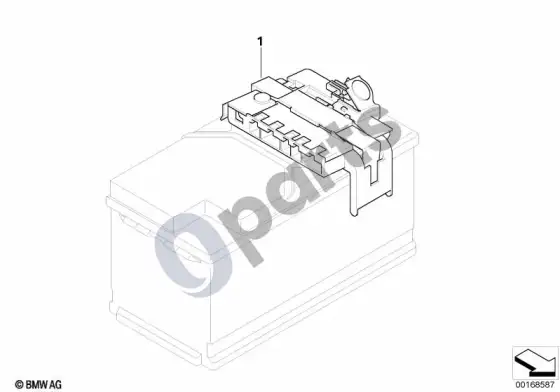 BMW X5 E70 paskirstymo dėžė, akumuliatorius – schema