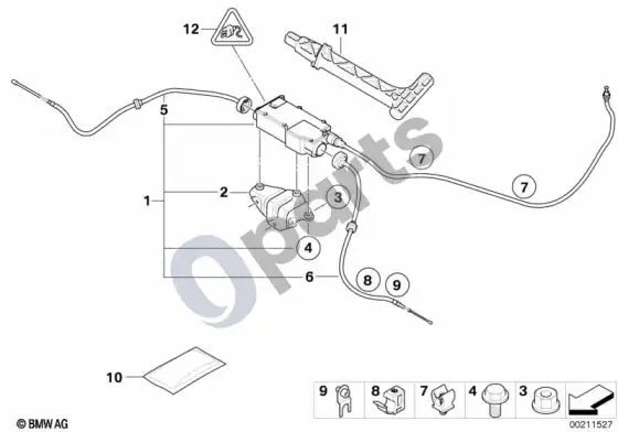 BMW X5 E70 stovėjimo stabdys / pavara – schema