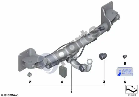 BMW X5 E70 vilkimo kablys, elektra atlenkiamas – schema