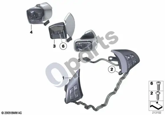 BMW X5 E70 daugiafunkcis vairo jungiklis – schema