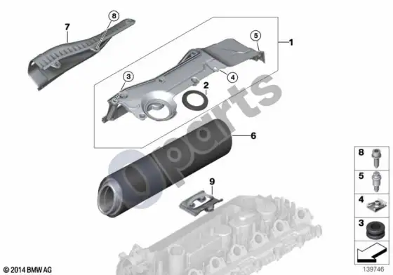 BMW X5 E70 įsiurbimo oro duslintuvas / filtro elementas – schema
