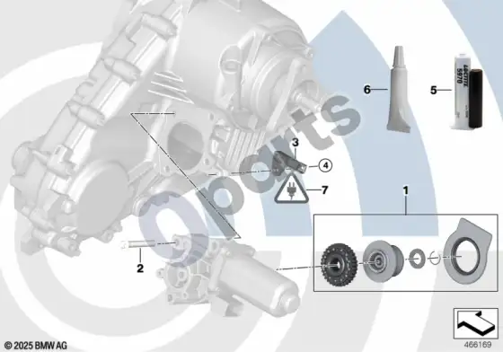 BMW X5 E70 remonto komplektas, servovariklis – schema