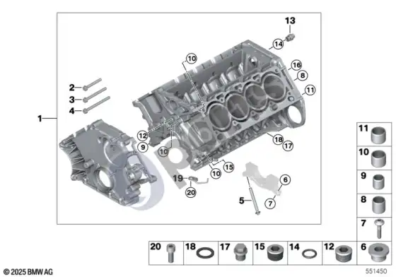 BMW X5 E70 variklio blokas – schema