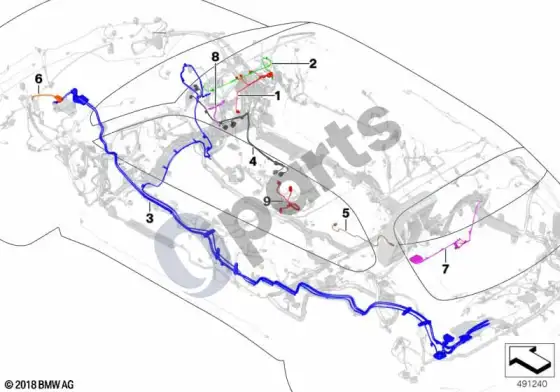 BMW X5 F15 adapterių laidų pynės – schema