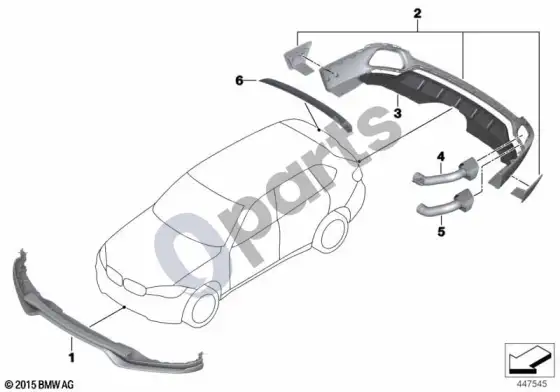 BMW X5 F15 aerodynamic components – schema