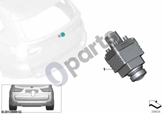 BMW X5 F15 atbulinės eigos kamera – schema