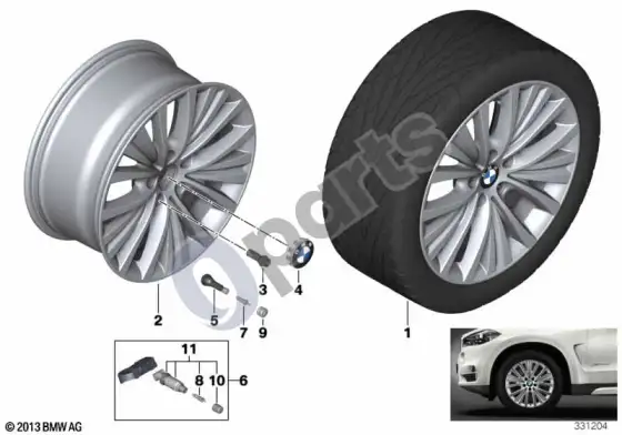 BMW X5 F15 BMW LA wheel, multi spoke 448 - 19'' – schema