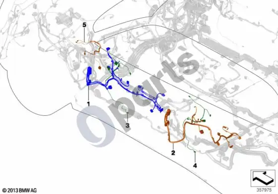 BMW X5 F15 durų laidų pynė – schema