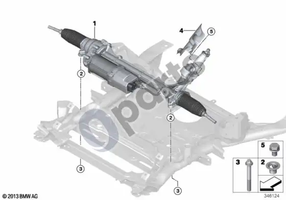 BMW X5 F15 elektrinė vairo sistema – schema