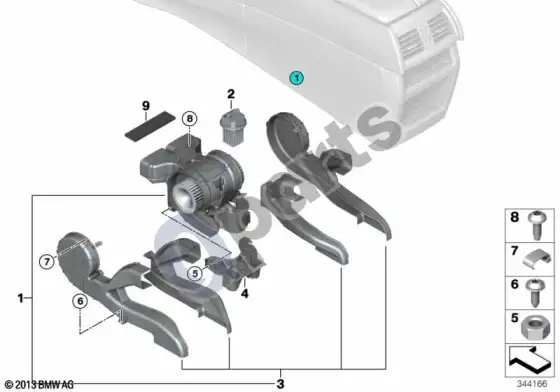 BMW X5 F15 galinis ventiliatorius – schema