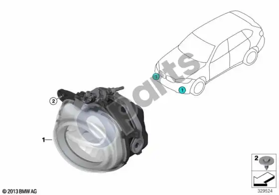 BMW X5 F15 LED rūko žibintai – schema