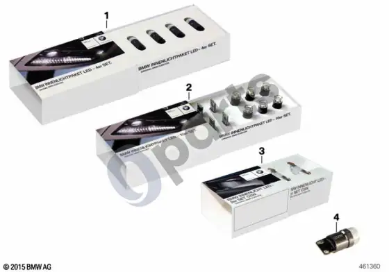 BMW X5 F15 LED salono apšvietimo paketas – schema