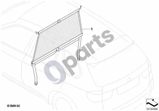 BMW X5 F15 krovinių erdvės tinklas, 1-a sėdynių eilė – schema