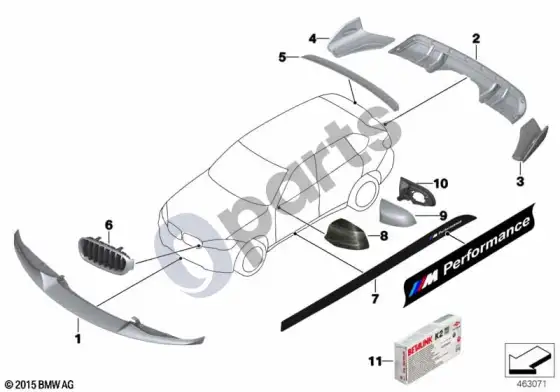 BMW X5 F15 m performance priedai – schema