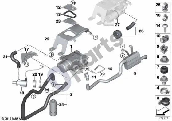 BMW X5 F15 papildomas šildymas – schema