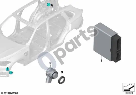BMW X5 F15 parkavimo asistentas – schema