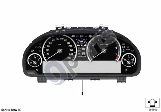 BMW X5 F15 prietaisų skydelis – schema