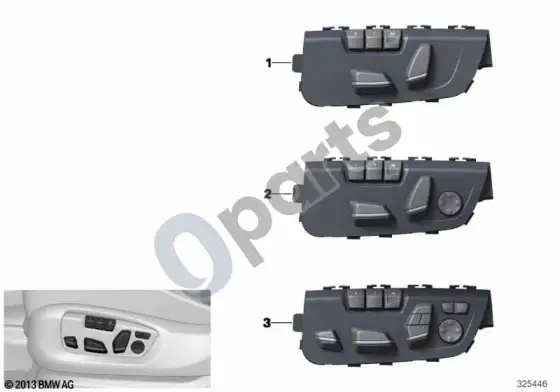 BMW X5 F15 seat adjustment switch, memory, driver – schema