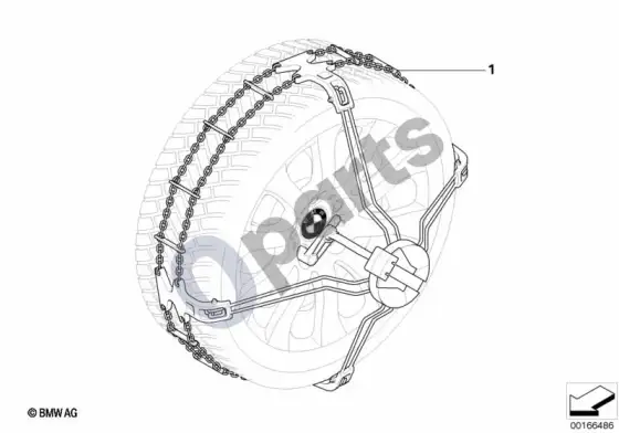 BMW X5 F15 sniego grandinės „BMW easy fit“ – schema