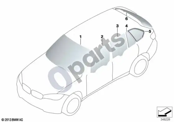BMW X5 F15 stiklai – schema