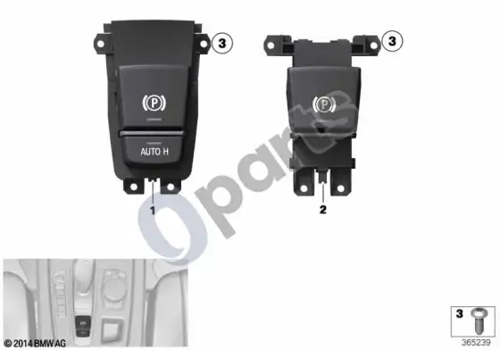BMW X5 F15 stovėjimo stabdžio jungiklis – schema