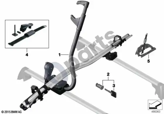 BMW X5 F15 turistinio dviračio laikiklis – schema
