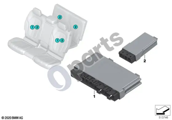 BMW X5 G05 control units seat module rear comp. – schema