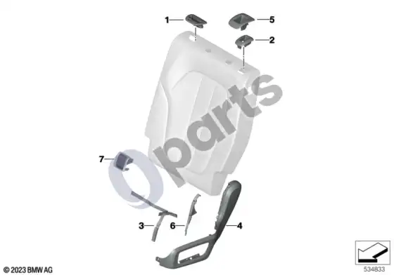 BMW X5 G05 individual seat trims rear – schema