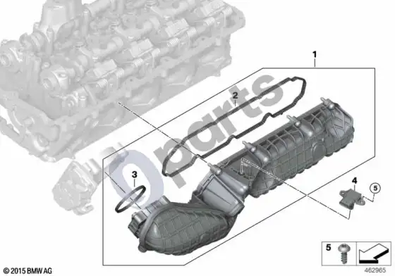 BMW X5 G05 įsiurbimo kolektorius – schema