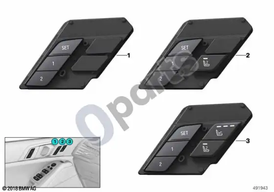 BMW X5 G05 operating unit seat functions driv.side – schema