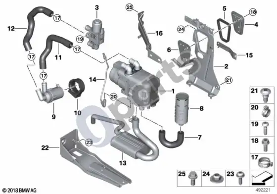 BMW X5 G05 papildomas šildymas – schema