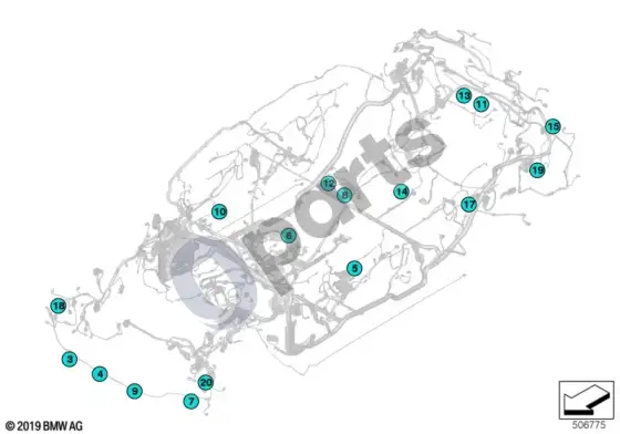 BMW X5 G05 kištukinė jungtis iš b228*1b->b349*1b – schema