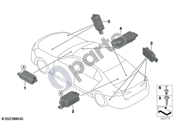 BMW X5 G05 radijo nuotolinio valdymo imtuvas – schema
