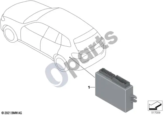 BMW X5 G05 tarnybinio naudojimo valdymo blokas – schema