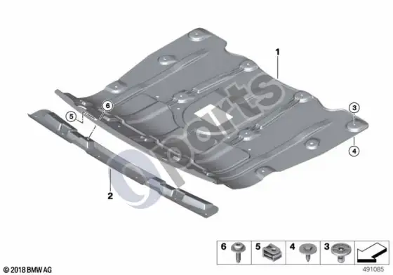 BMW X5 G05 variklio dangčio apsauga – schema