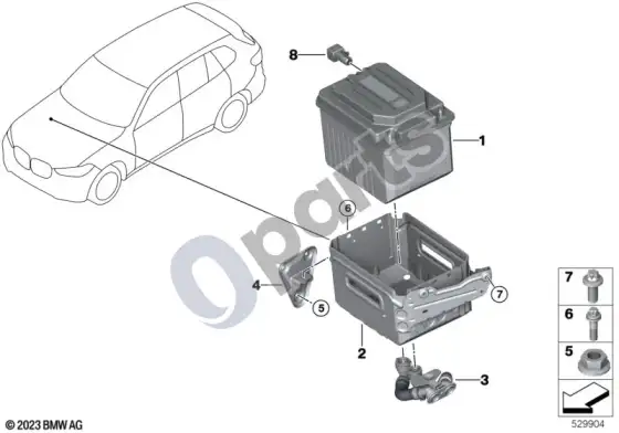 BMW X5 G05 48 v akumuliatorius – schema